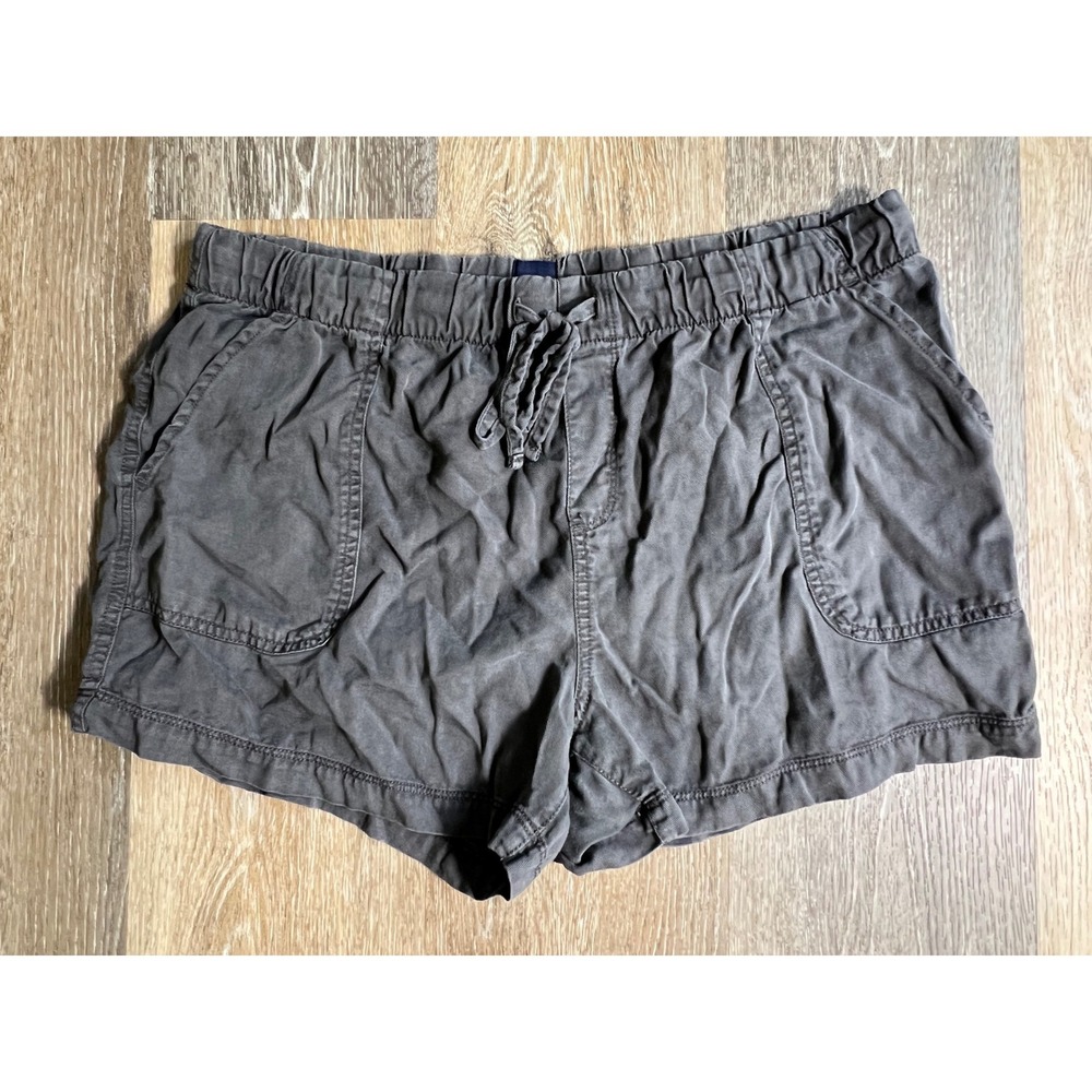 Gap Pull-On Shorts Women Large Gray Elastic Waist Drawstring Casual 1595